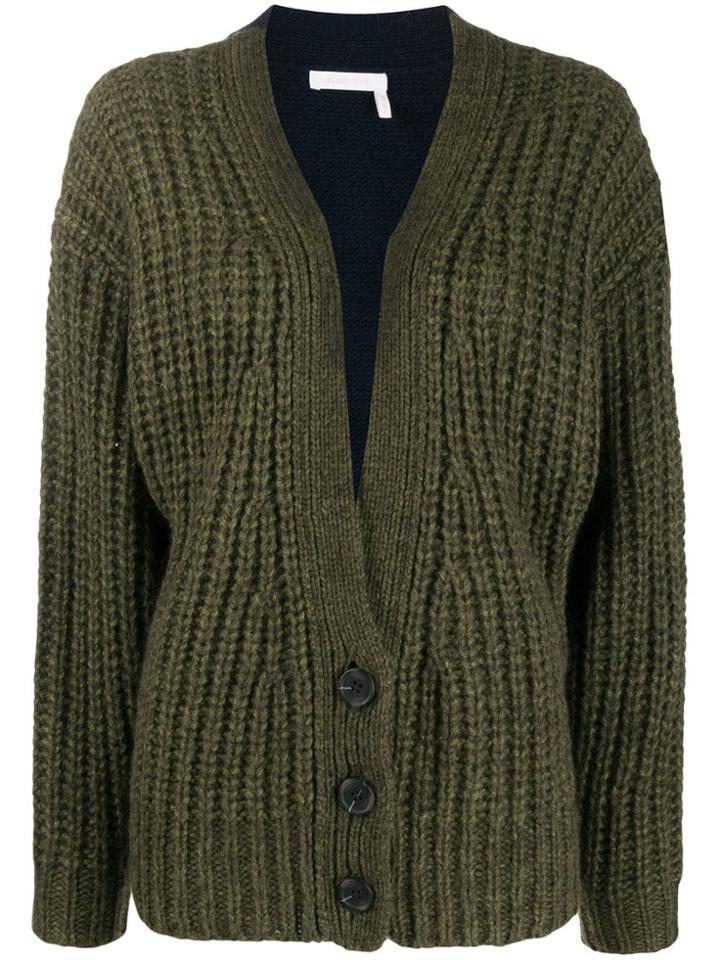 See By Chloé Colour Block Cardigan - Green