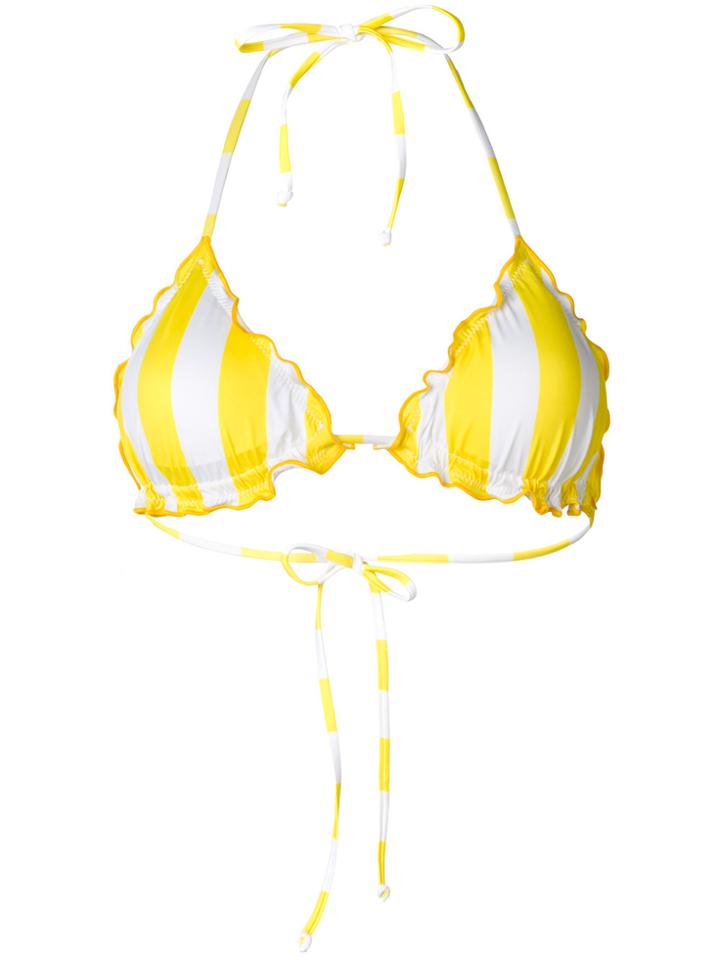 Mc2 Saint Barth Striped Bikini Top - Yellow & Orange