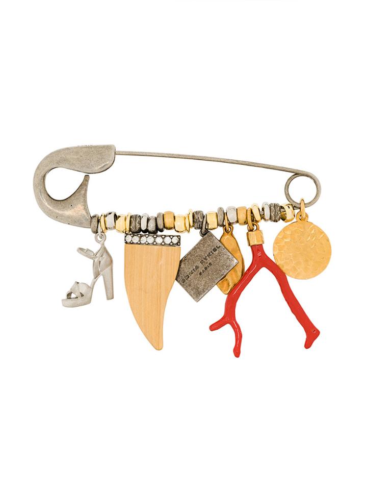Sonia Rykiel Hanging Charm Pin - Metallic