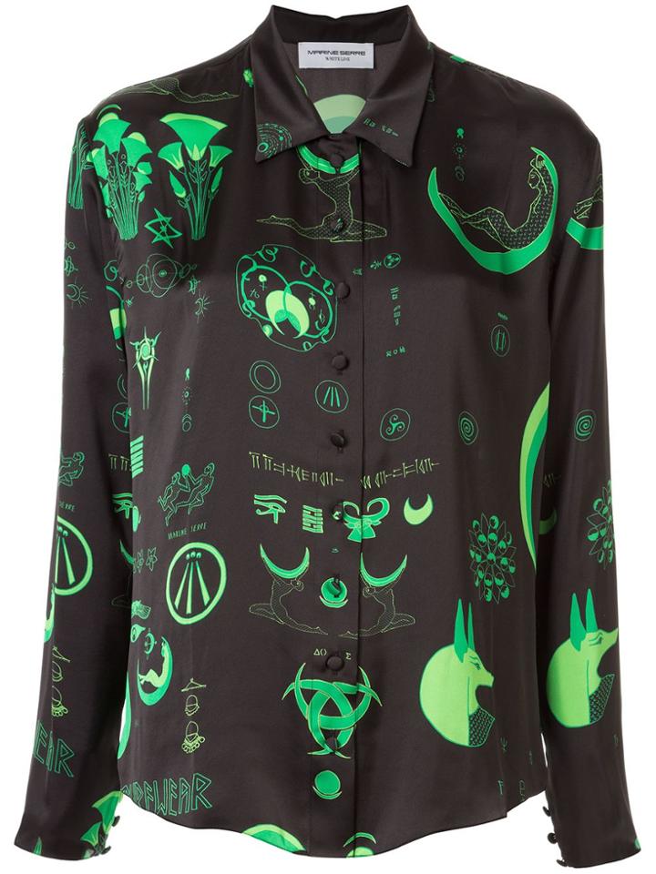 Marine Serre Mystical Print Shirt - Green