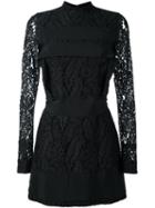 No21 Long-sleeve Lace Dress, Women's, Size: 44, Black, Acetate/silk/cotton/silk
