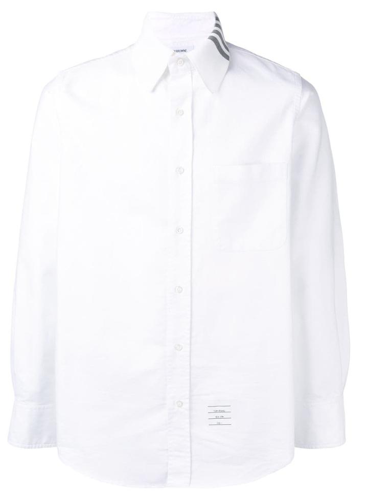 Thom Browne Knit Collar Rwb Stripe Oxford - White