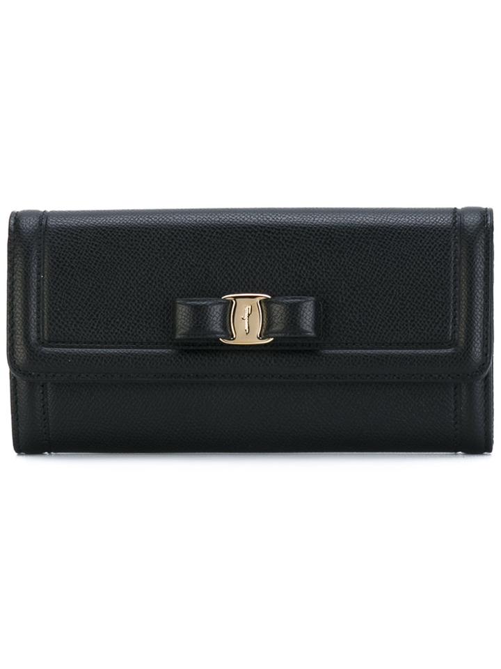 Salvatore Ferragamo Fold-over Purse - Black