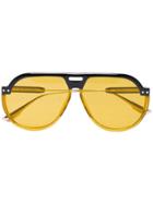 Dior Eyewear Yellow Club 3 Aviator Acetate Sunglasses - Brown