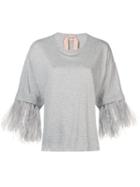 Nº21 Feather Sleeves T-shirt - Grey