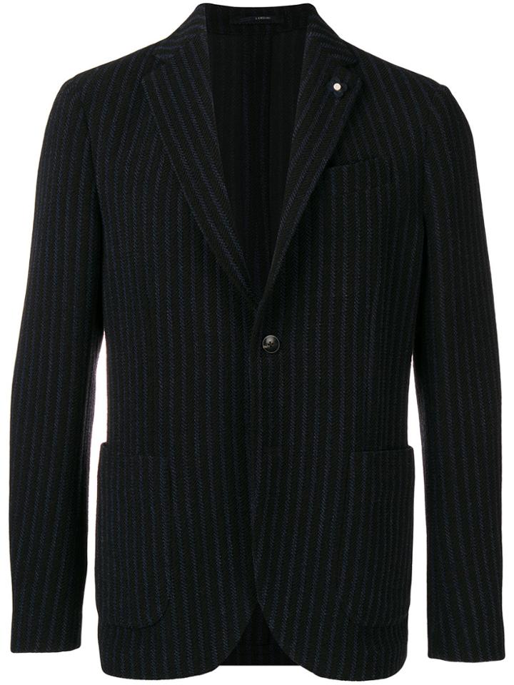 Lardini Striped Fitted Blazer - Blue