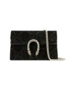 Gucci Black Dionysus Gg Velvet Super Mini Bag