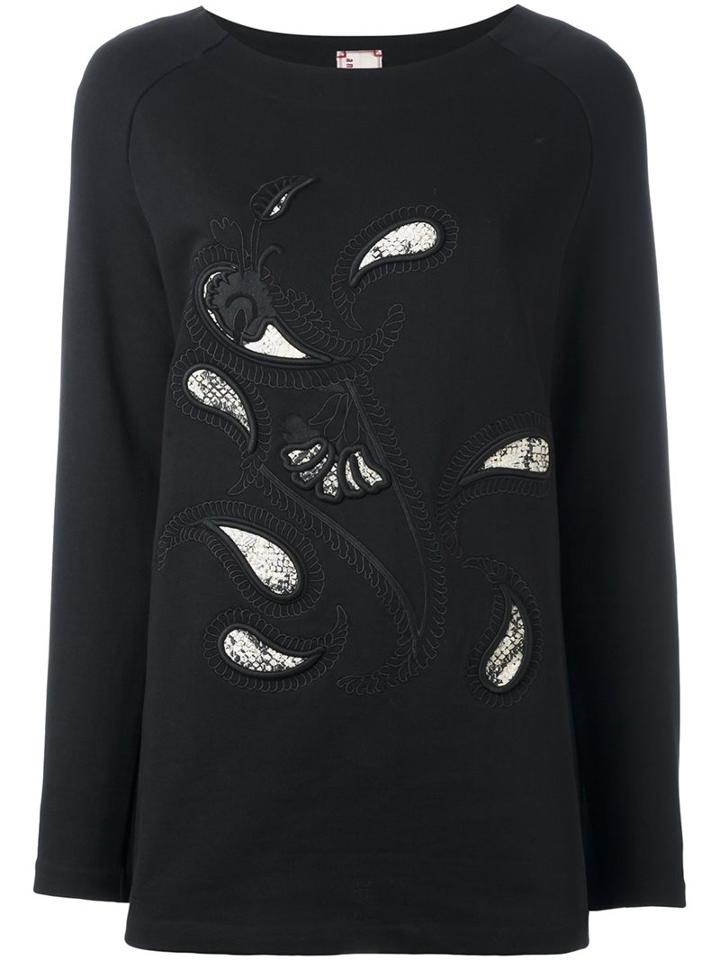 Antonio Marras Embroidered Paisley Sweatshirt, Women's, Size: 1, Black, Cotton