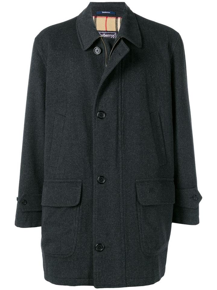 Burberry Pre-owned 1980's Zip And Button Coat - Grey