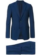 Z Zegna Slim Sharkskin Suit - Blue