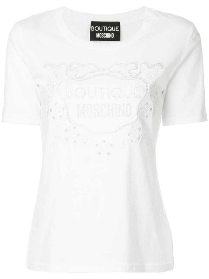 Boutique Moschino Logo Cutout T-shirt - White