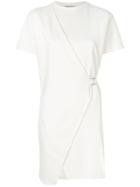 Maison Kitsuné Wrap Style Front T-shirt Dress - White