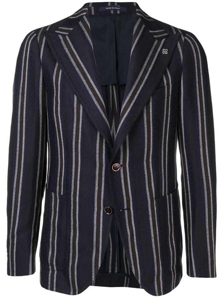 Tagliatore Striped Buttoned Blazer - Blue