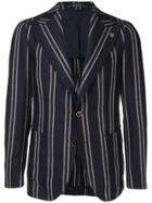 Tagliatore Striped Buttoned Blazer - Blue