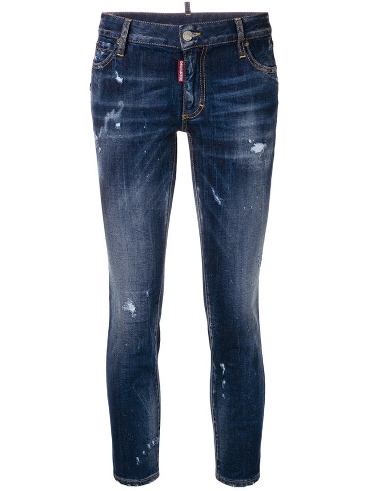 Dsquared2 Straight Cropped Jeans - Blue
