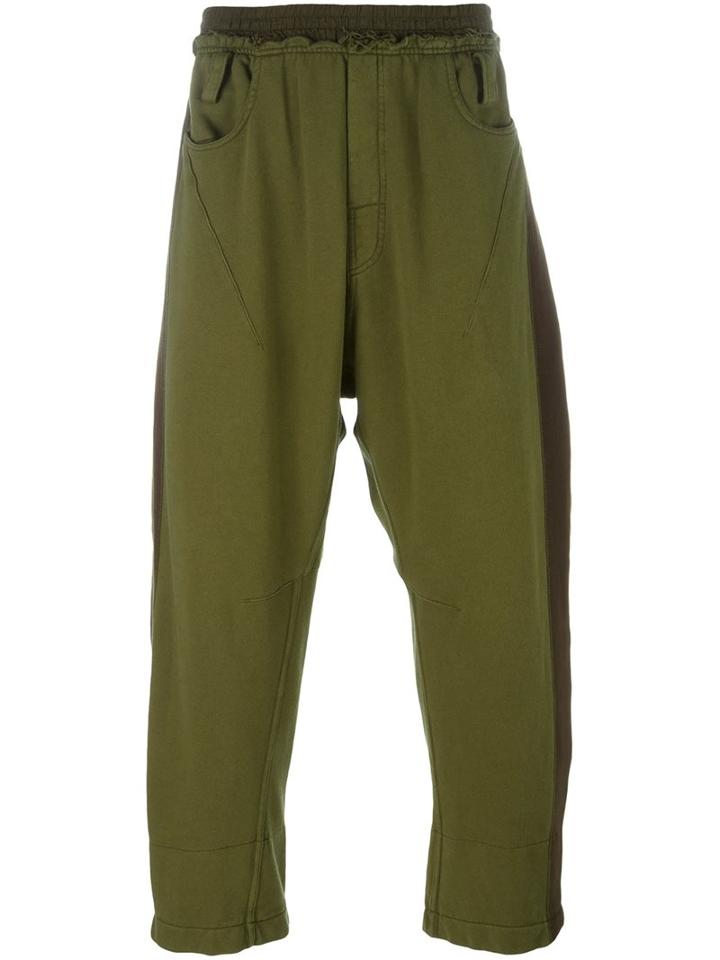 Haider Ackermann Cropped Track Pants, Men's, Size: Small, Green, Cotton