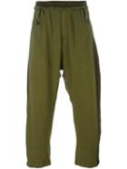 Haider Ackermann Cropped Track Pants, Men's, Size: Small, Green, Cotton