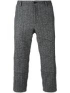 Dolce & Gabbana Tweed Cropped Trousers, Men's, Size: 52, Grey, Polyamide/spandex/elastane/virgin Wool