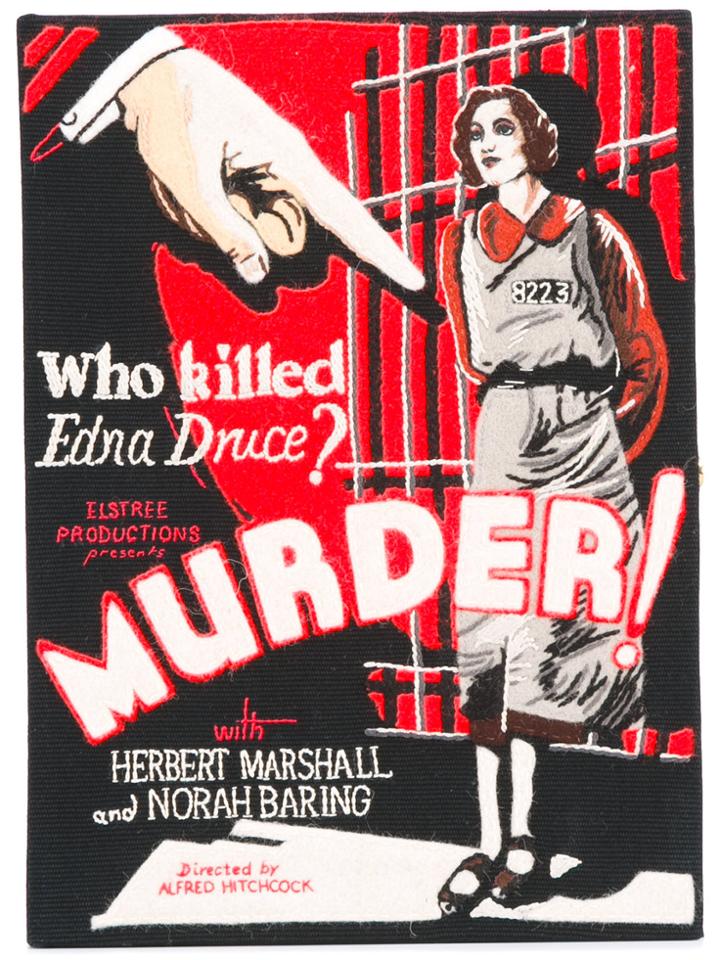 Olympia Le-tan Murder Book Clutch - Black