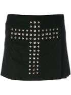 Comme Des Garçons Pre-owned Cross Stud Overlapping Shorts - Black