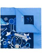 Kiton Abstract Print Handkerchief - Blue