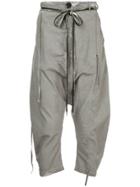 Army Of Me Cropped Drop Crotch Trousers - Grey