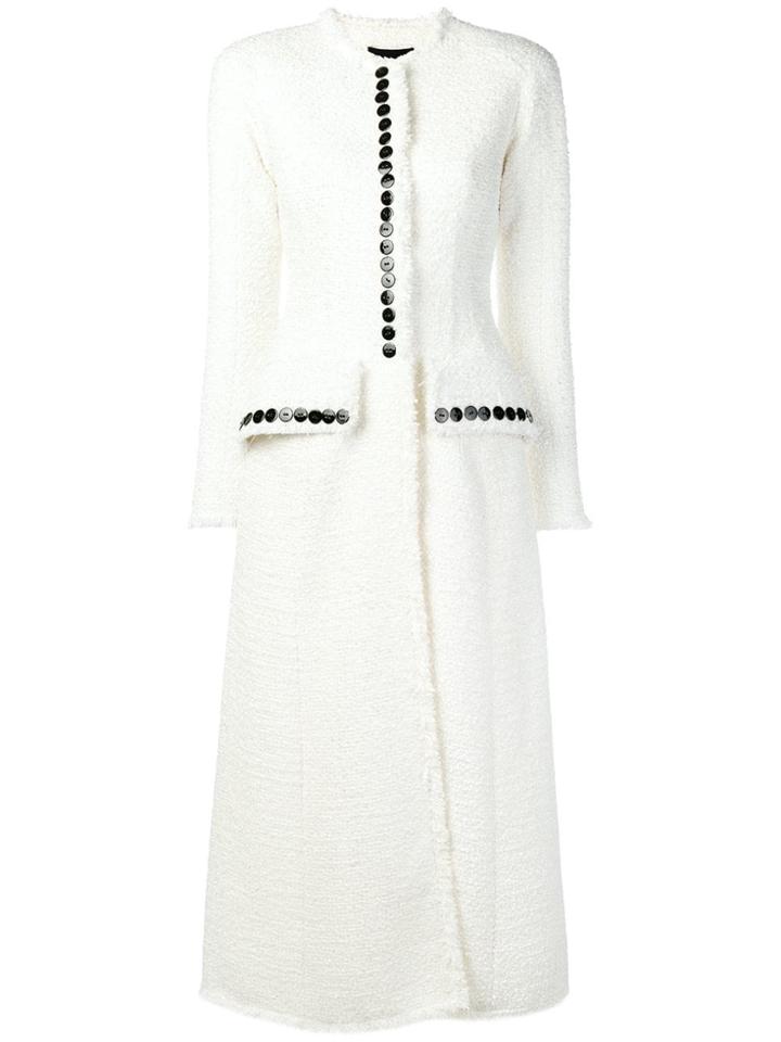 Alexander Wang Tweed Button Coat - White