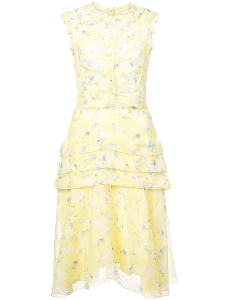Jason Wu Collection Gathered Floral Dress - Yellow