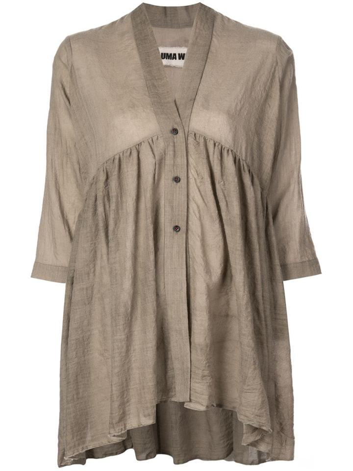 Uma Wang Draped Shirt - Grey