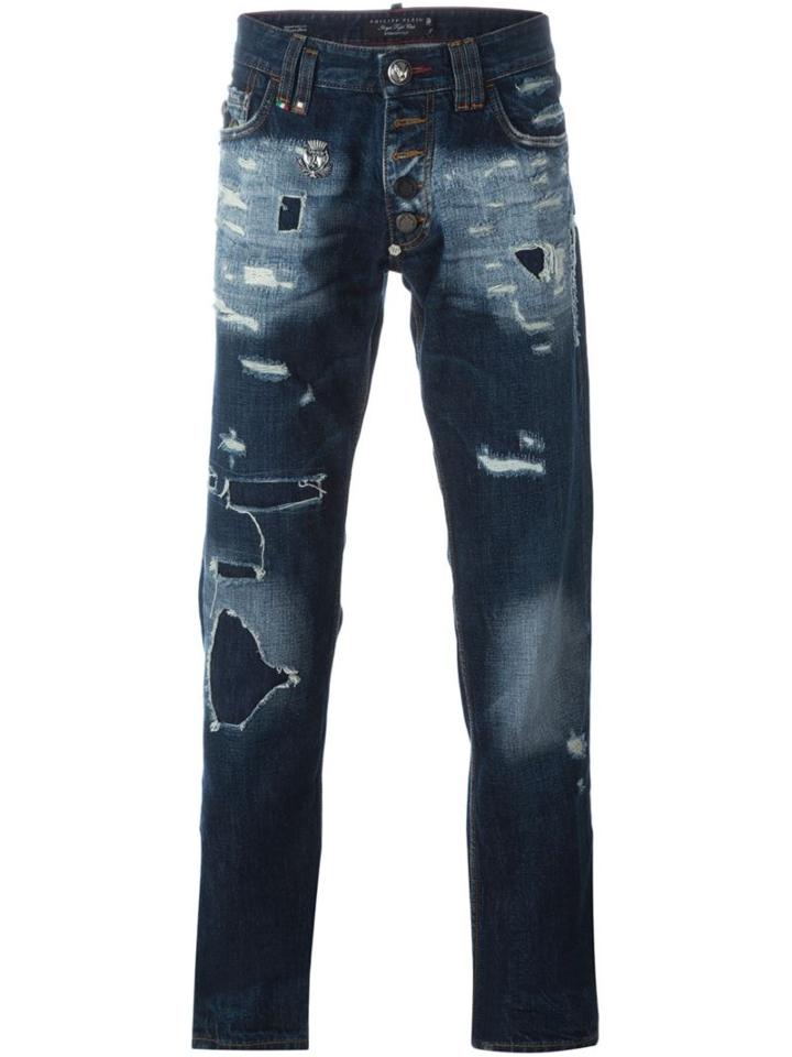 Philipp Plein 'do This' Jeans, Men's, Size: 32, Blue, Cotton/polyester