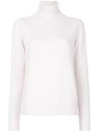 Victoria Beckham - Ribbed Detail Roll Neck Top - Women - Cashmere - 1, Pink/purple, Cashmere
