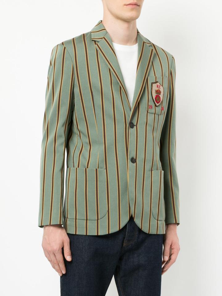 Kent & Curwen Striped Blazer - Green