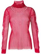Issey Miyake Pre-owned Pleats Please Turtleneck Top - Red