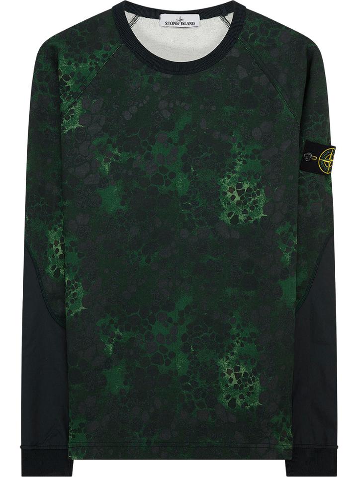 Stone Island Alligator Camouflage Print Sweatshirt - Green