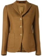 Tagliatore Patch Pockets Blazer, Women's, Size: 42, Brown, Virgin Wool/cupro