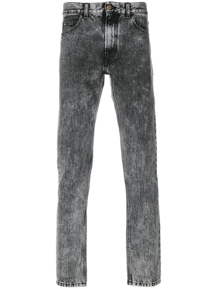 Paura Washed Five Pocket Jeans - Grey