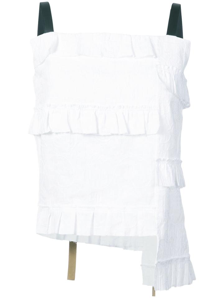 Loewe Short Ruffled Top - White