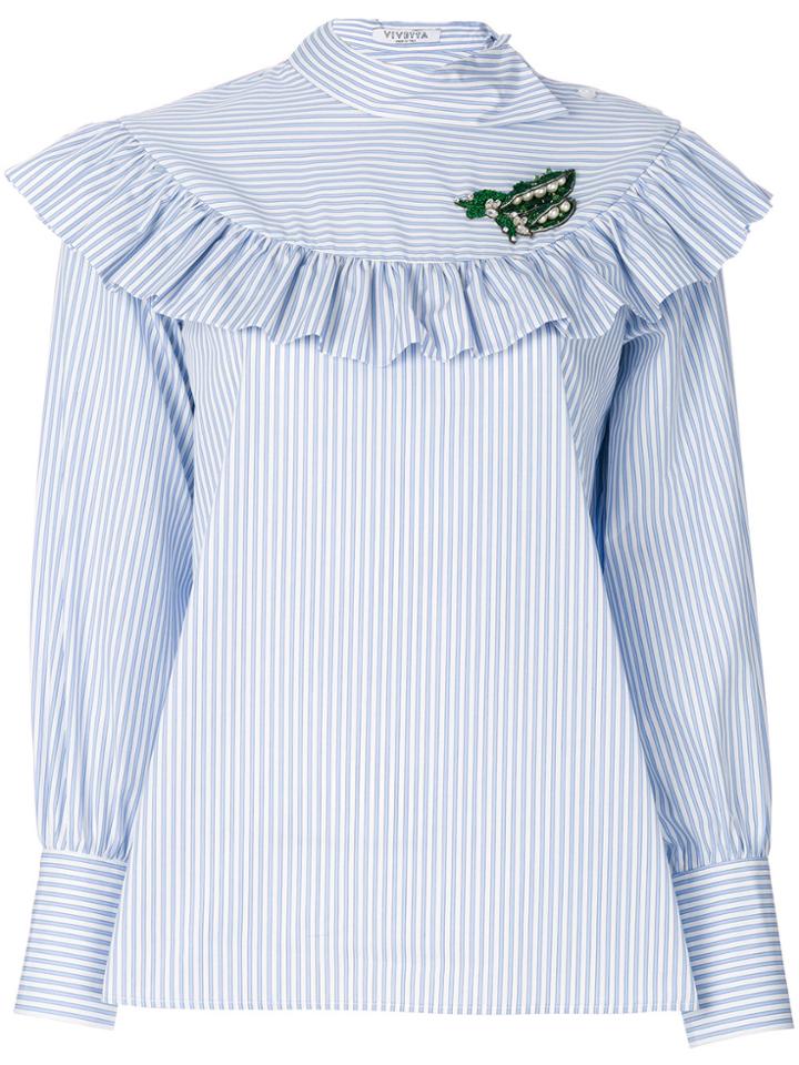 Vivetta Frill-trim Blouse - Blue