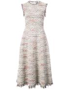 Adam Lippes Raw-edged Fluted Midi Dress - White