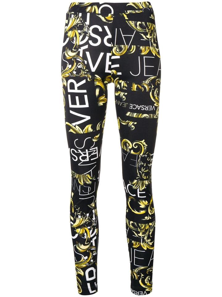 Versace Jeans Printed Leggings - Black