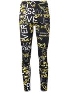 Versace Jeans Printed Leggings - Black