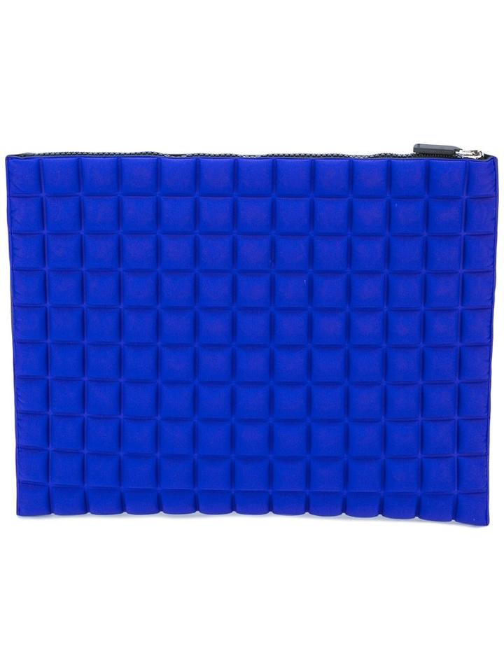 No Ka' Oi Textured Zipped Clutch, Women's, Blue, Polyamide/spandex/elastane