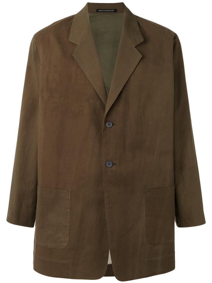Yohji Yamamoto - Yohji Sketch Two-button Blazer - Men - Cotton/cupro - 1, Green, Cotton/cupro