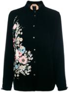 No21 - Floral Embroidery Shirt - Women - Silk/polyester/viscose - 46, Black, Silk/polyester/viscose