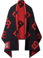 Burberry Reversible B Motif Wool Cashmere Blanket Cape - Black