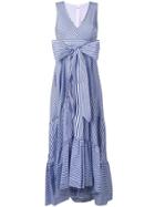 P.a.r.o.s.h. Striped Bow Maxi Dress - Blue