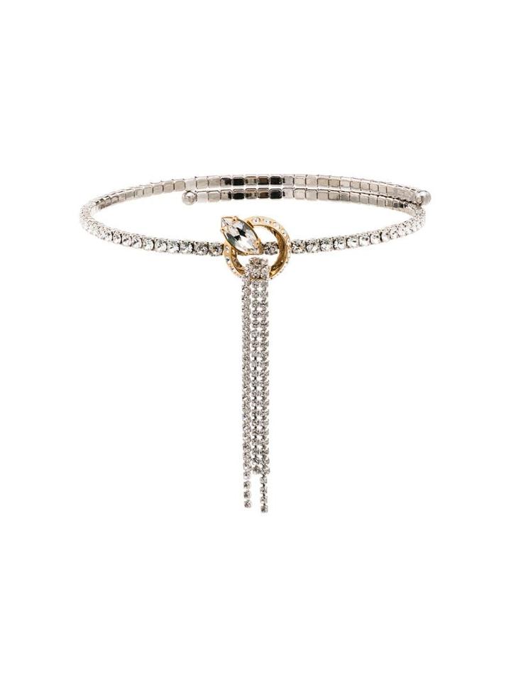 Miu Miu Drop Chain Choker Necklace - Silver