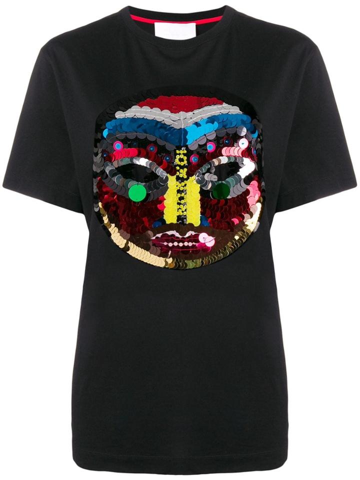 No Ka' Oi Tribal Sequinned Icon T-shirt - Black