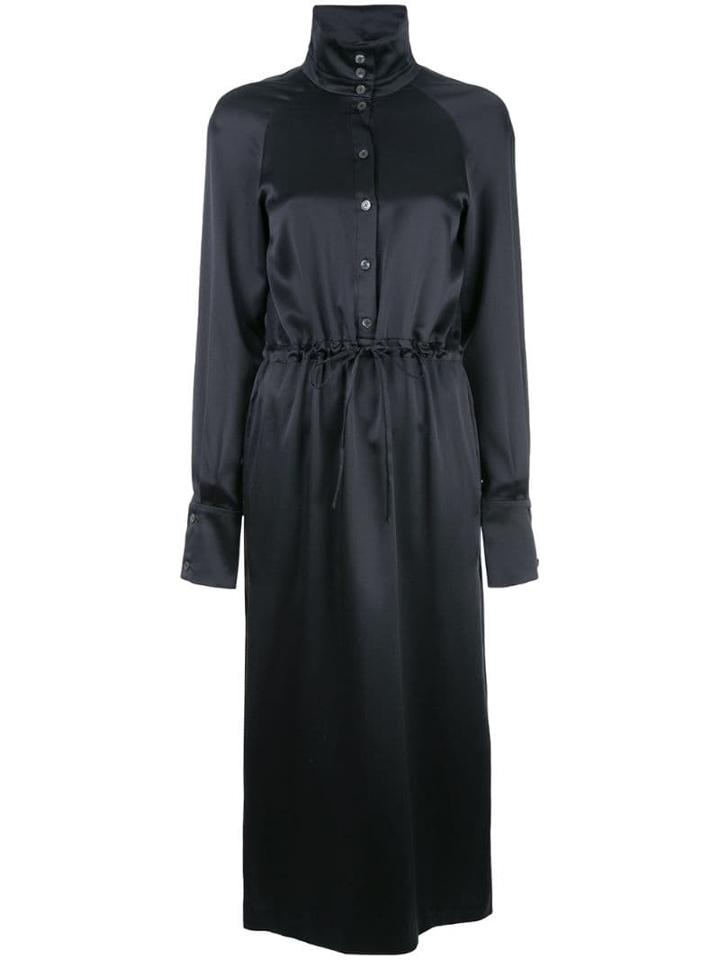Fleur Du Mal Button Up Turtle Neck Dress - Black