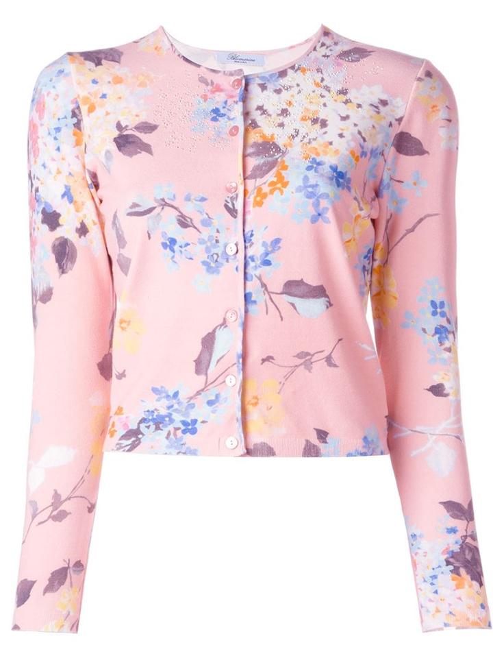 Blumarine Floral Print Cropped Cardigan